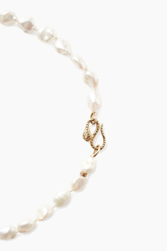 NKL-GPL White Keshi Pearl Cobra Necklace