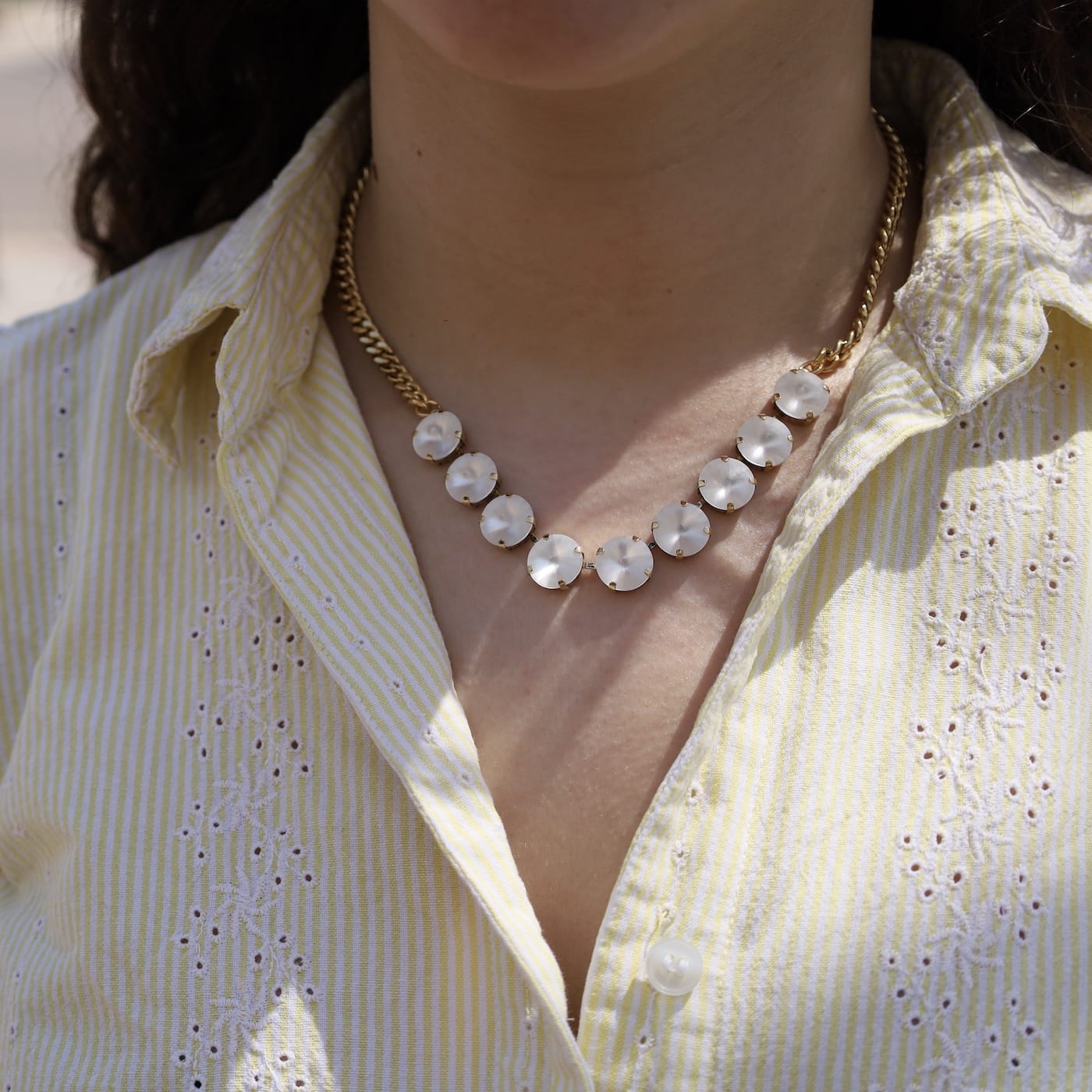 NKL-GPL White Matte Mini Sofia Necklace