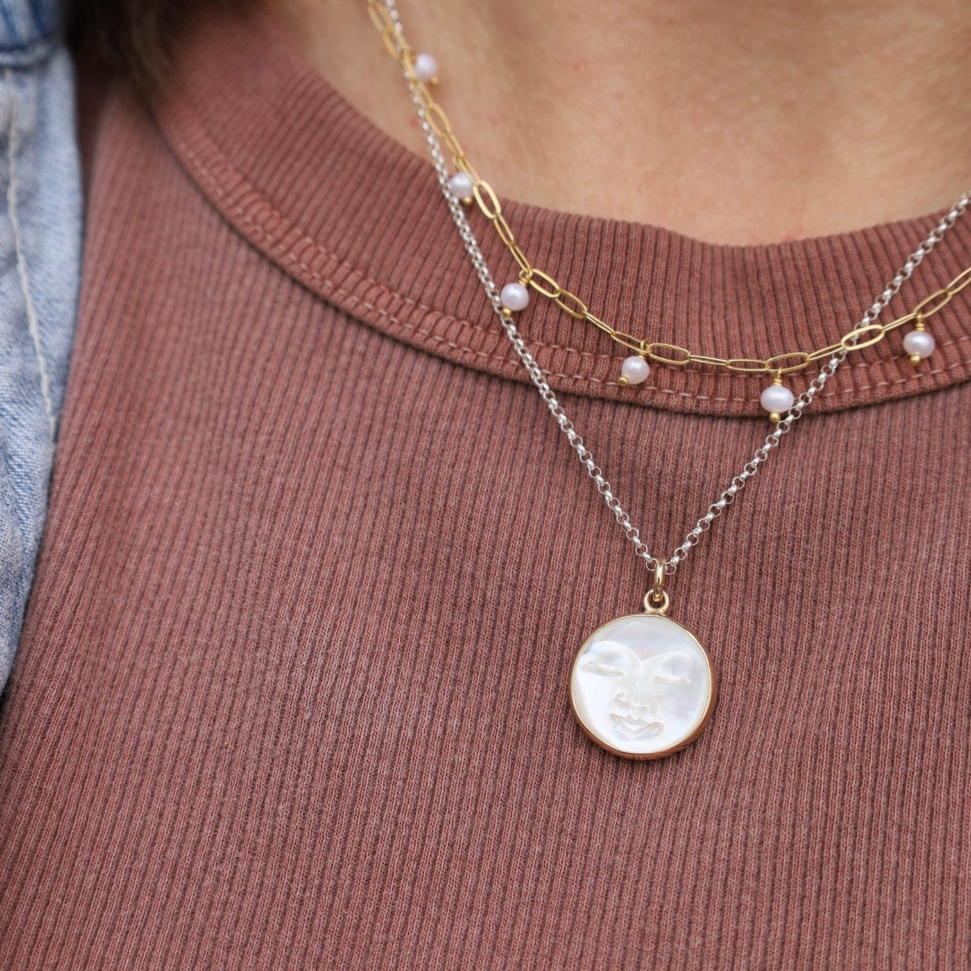 NKL-GPL White Pearl Cayman Short Necklace
