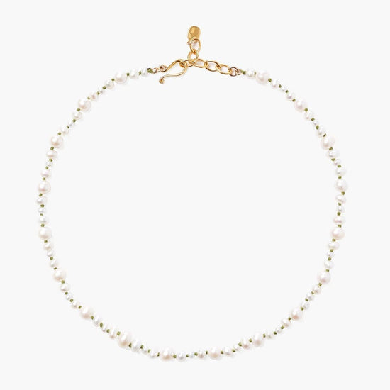 329 NKL-GPL White Pearl Cord Necklace