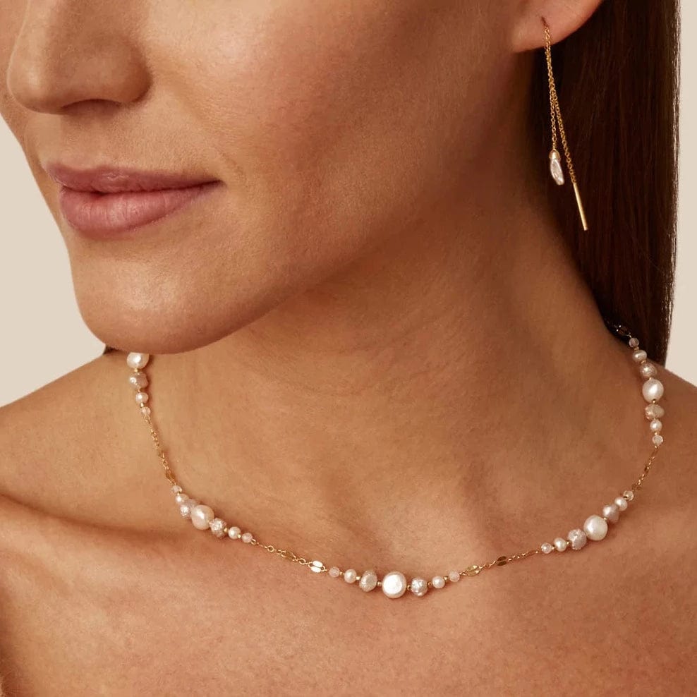Load image into Gallery viewer, NKL-GPL White Pearl Penina Necklace

