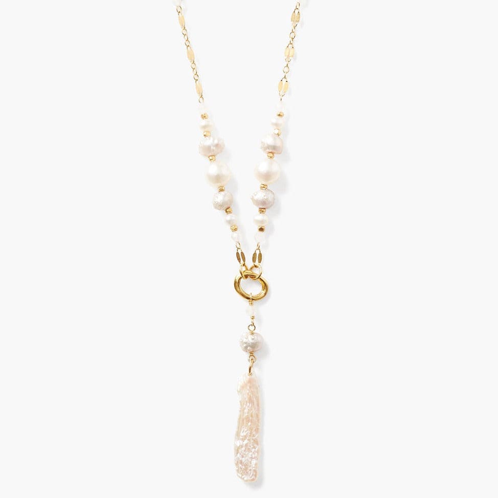 NKL-GPL White Pearl Penina Pendant Necklace