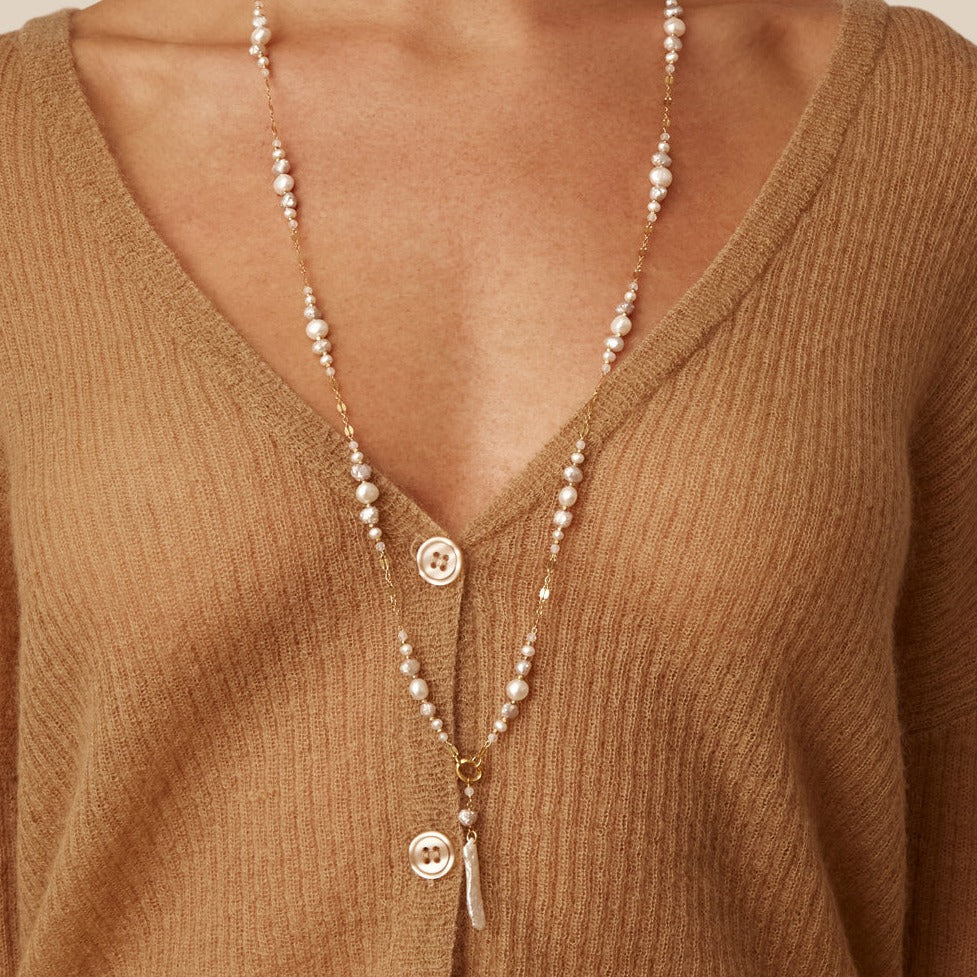 NKL-GPL White Pearl Penina Pendant Necklace