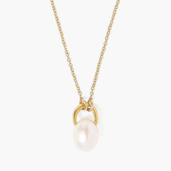 NKL-GPL White Pearl Single Charm Necklace