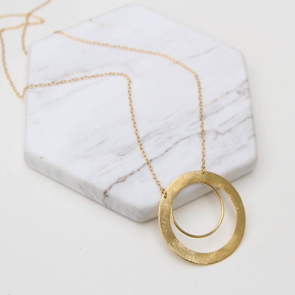 
                      
                        NKL-GPL Wide Flat Double Circle Necklace
                      
                    