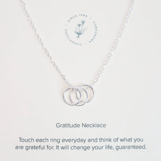 NKL Gratitude Necklace with Sterling Silver Rings