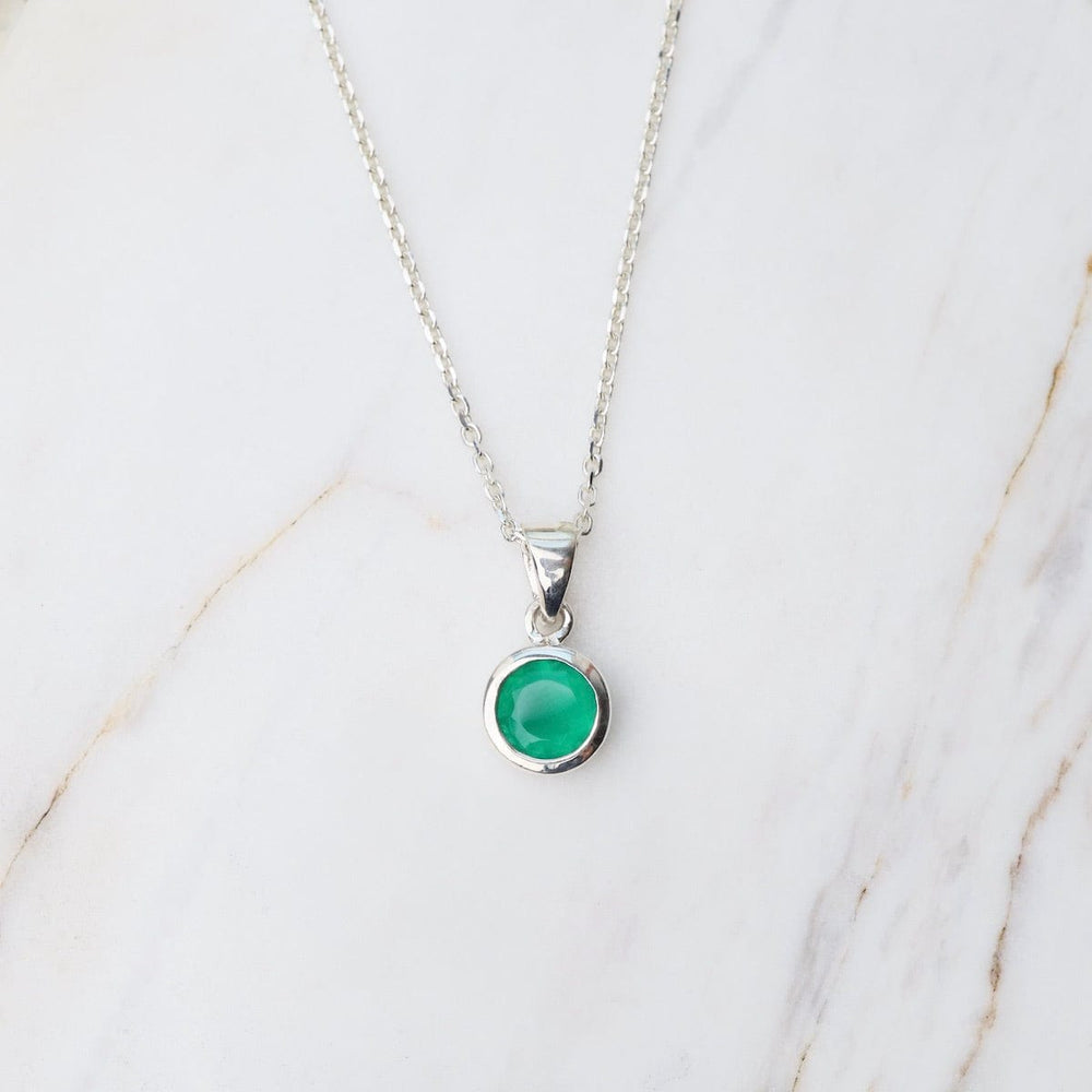 NKL Green Agate Dot Pendant