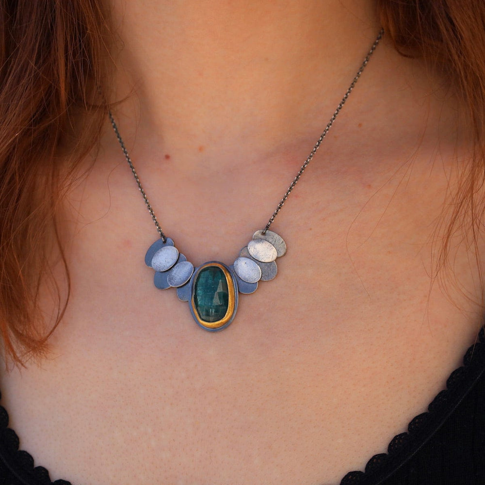 
                      
                        NKL Green Kyanite Oval Pivot Necklace
                      
                    