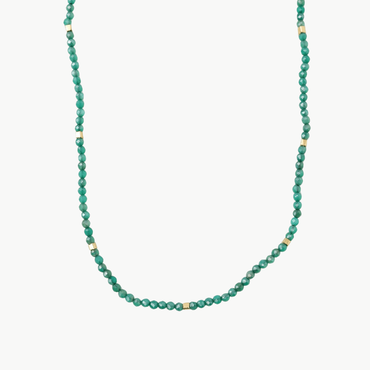 NKL Green Onyx & Gold Vermeil Accents Necklace