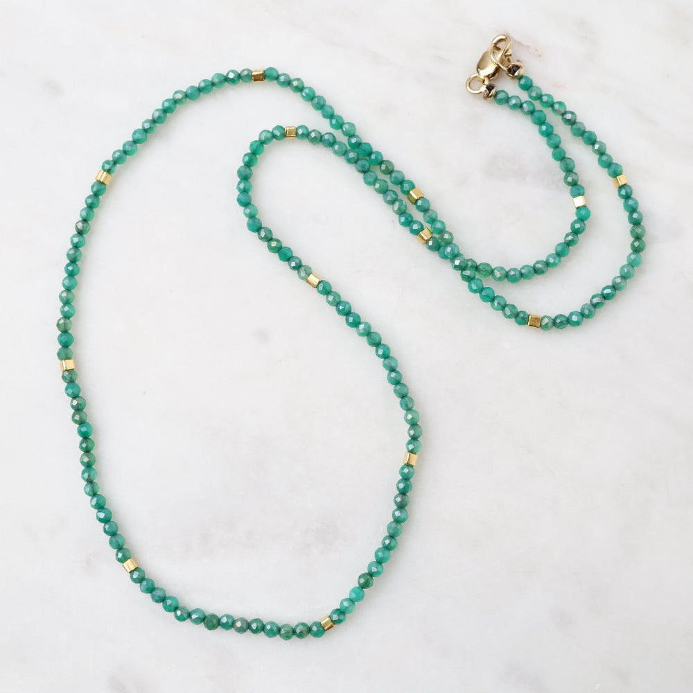 
                      
                        NKL Green Onyx & Gold Vermeil Accents Necklace
                      
                    