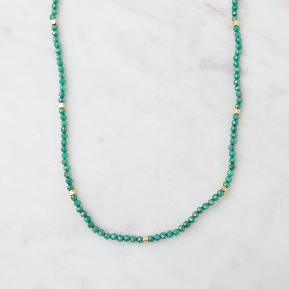 
                      
                        NKL Green Onyx & Gold Vermeil Accents Necklace
                      
                    