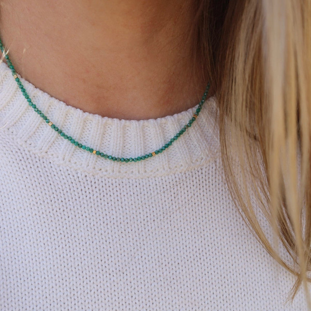 
                      
                        NKL Green Onyx & Gold Vermeil Accents Necklace
                      
                    