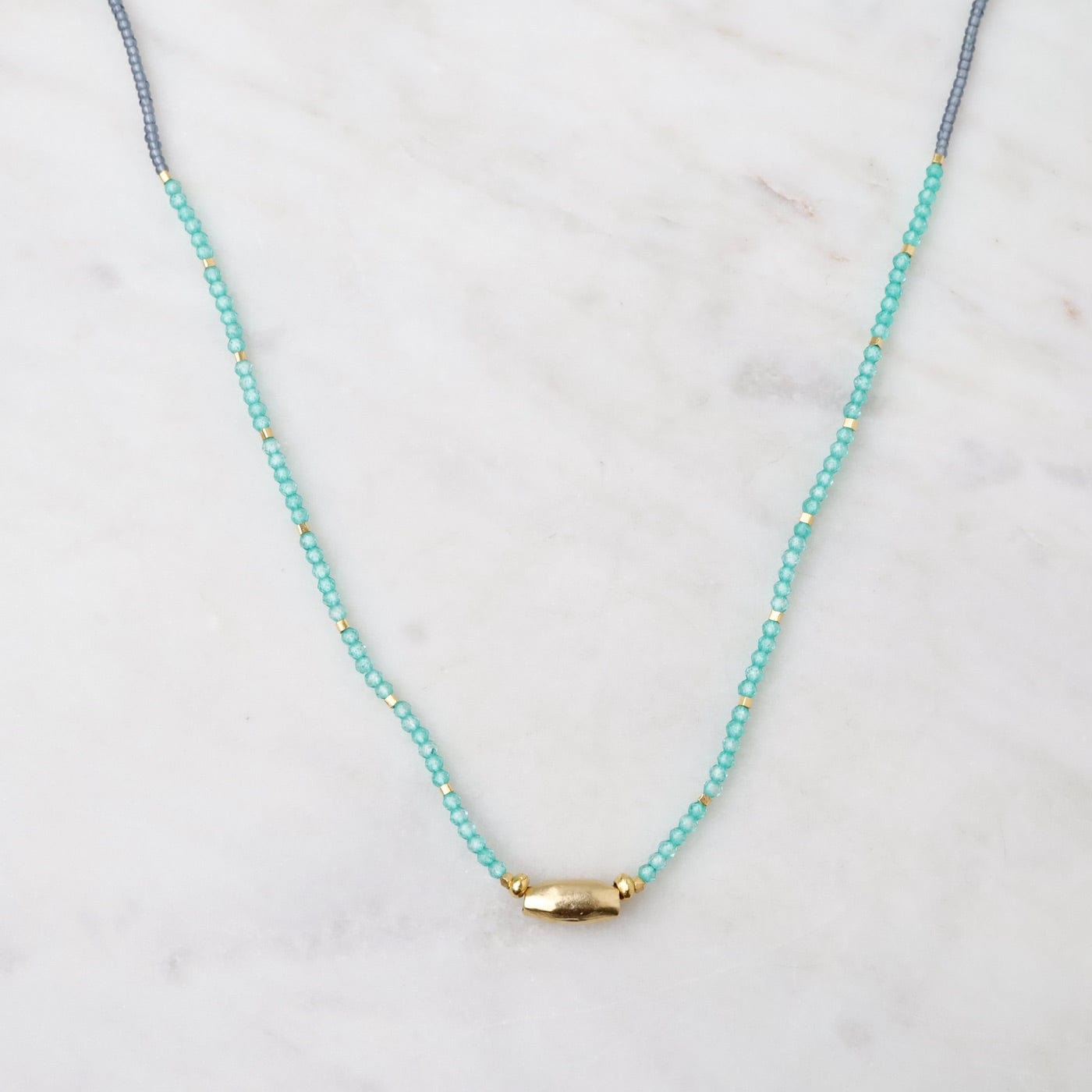 NKL Green Onyx & Gold Vermeil Necklace