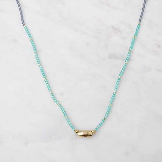 NKL Green Onyx & Gold Vermeil Necklace