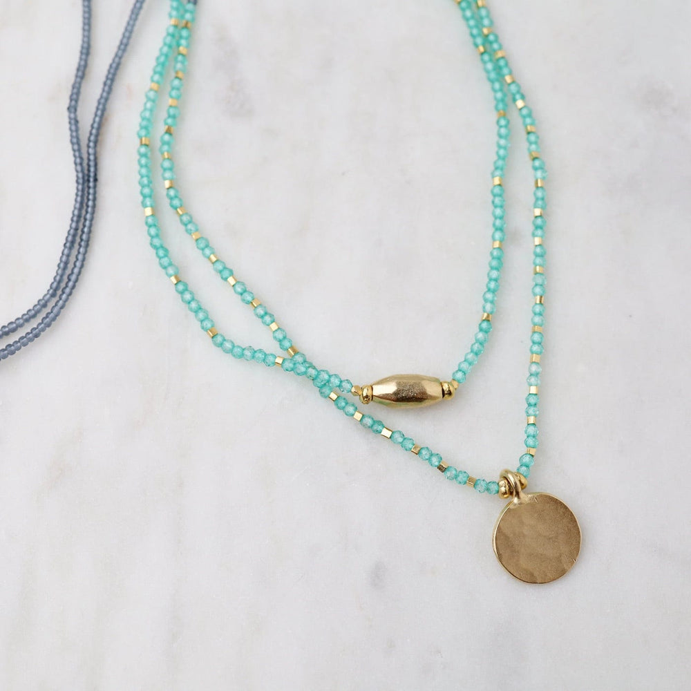 
                      
                        NKL Green Onyx & Gold Vermeil Necklace
                      
                    