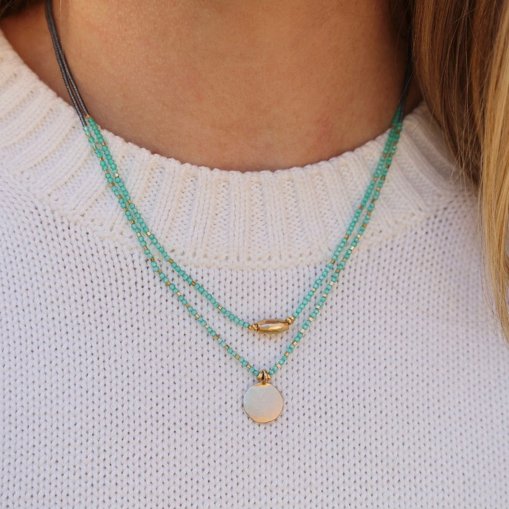 
                      
                        NKL Green Onyx & Gold Vermeil Necklace
                      
                    