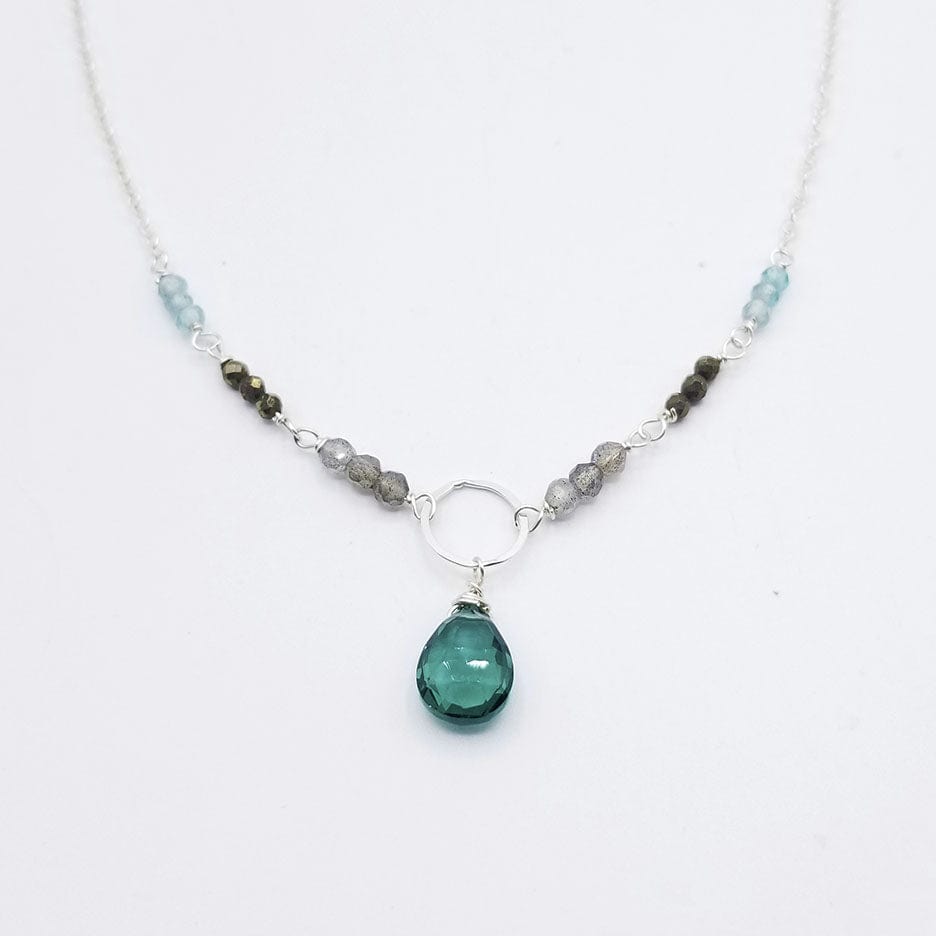 
                  
                    NKL Green Quartz Sterling Silver Ring Necklace
                  
                