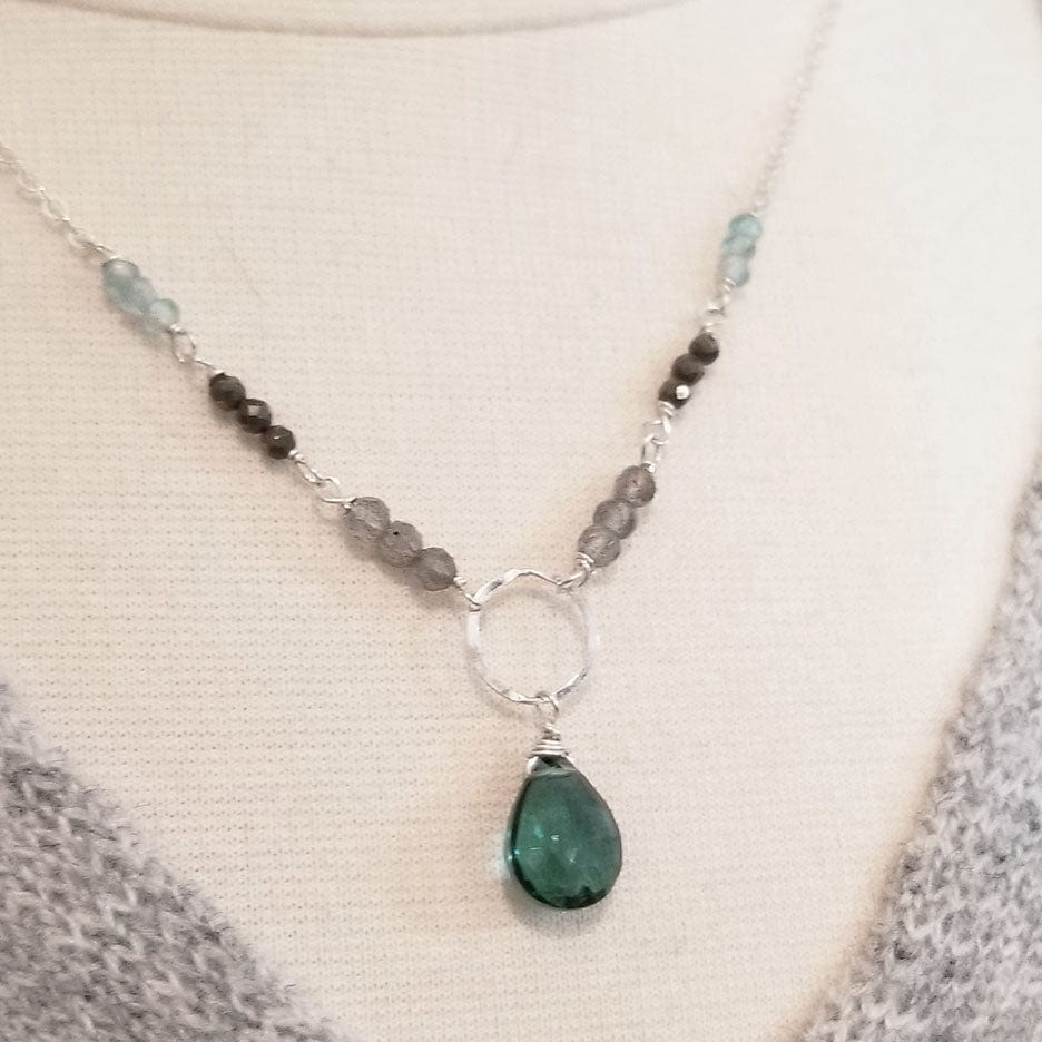 
                  
                    NKL Green Quartz Sterling Silver Ring Necklace
                  
                