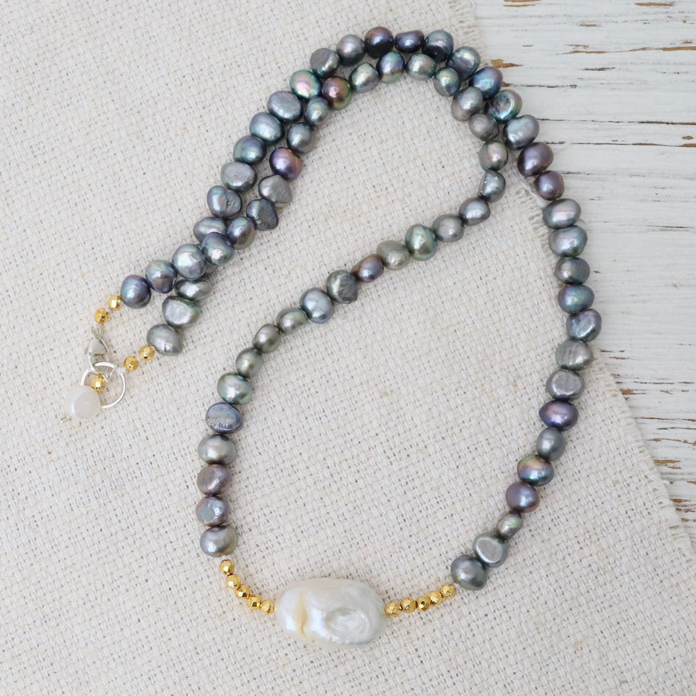 
                  
                    NKL Grey and White Pearl Nugget Necklace
                  
                