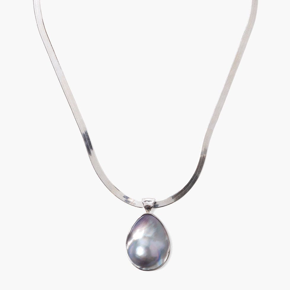 
                      
                        NKL Grey Pearl Totem Herringbone Necklace
                      
                    