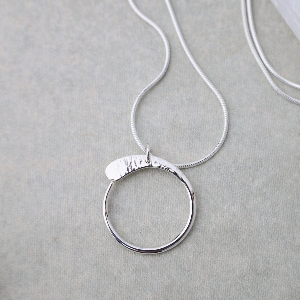 NKL Half Hammered Circle Pendant