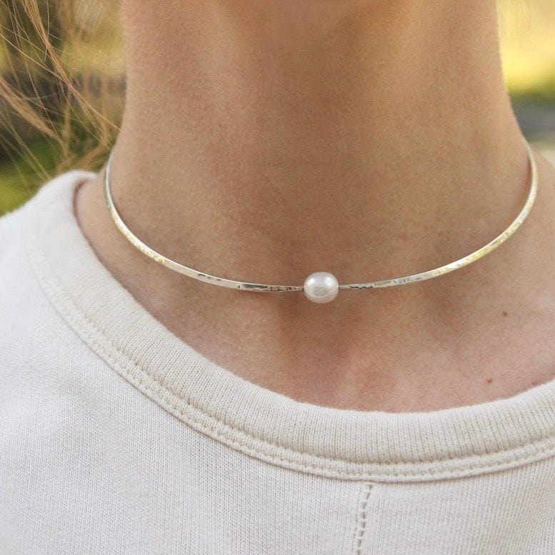 
                      
                        NKL Hammered Collar With Freshwater Pearl Choker
                      
                    