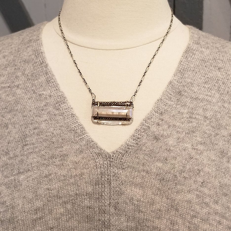 
                      
                        NKL HAND FORMED RECTANGLE MOONSTONE NECKLACE
                      
                    