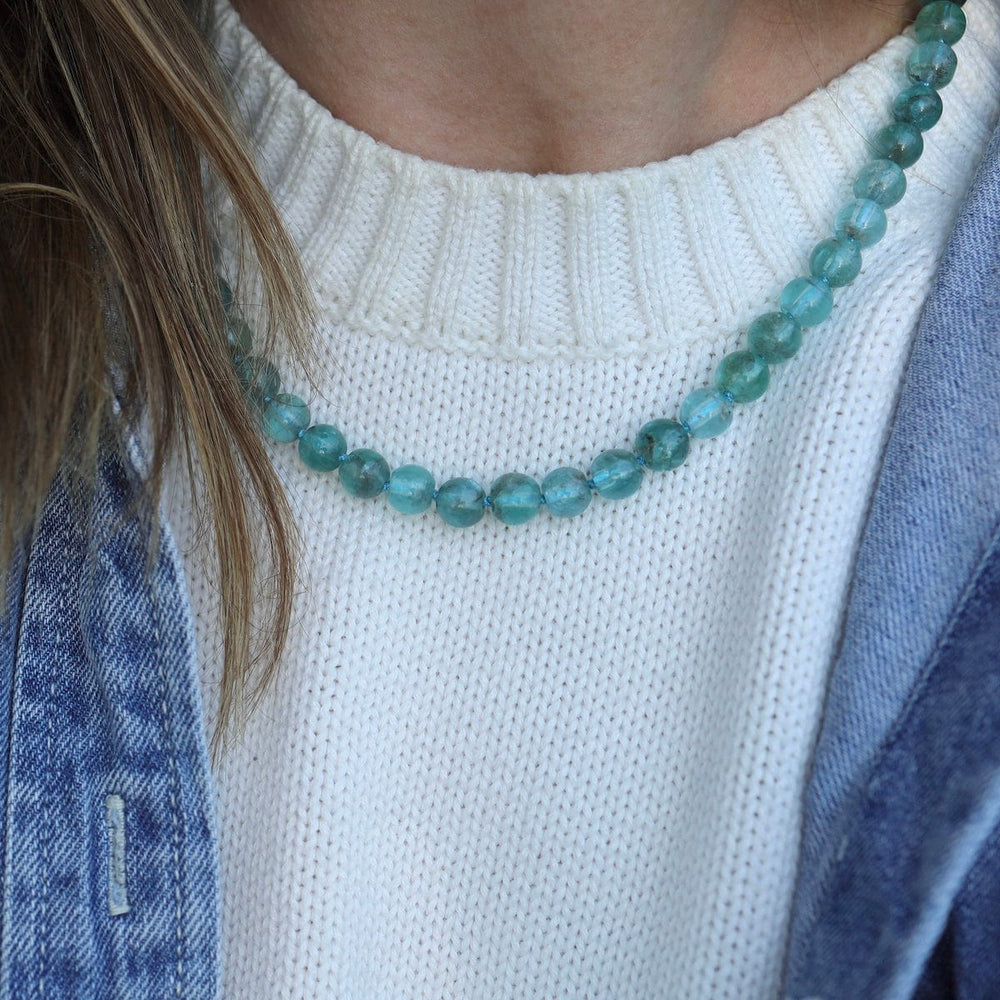 NKL Hand Knotted Blue Apatite Necklace