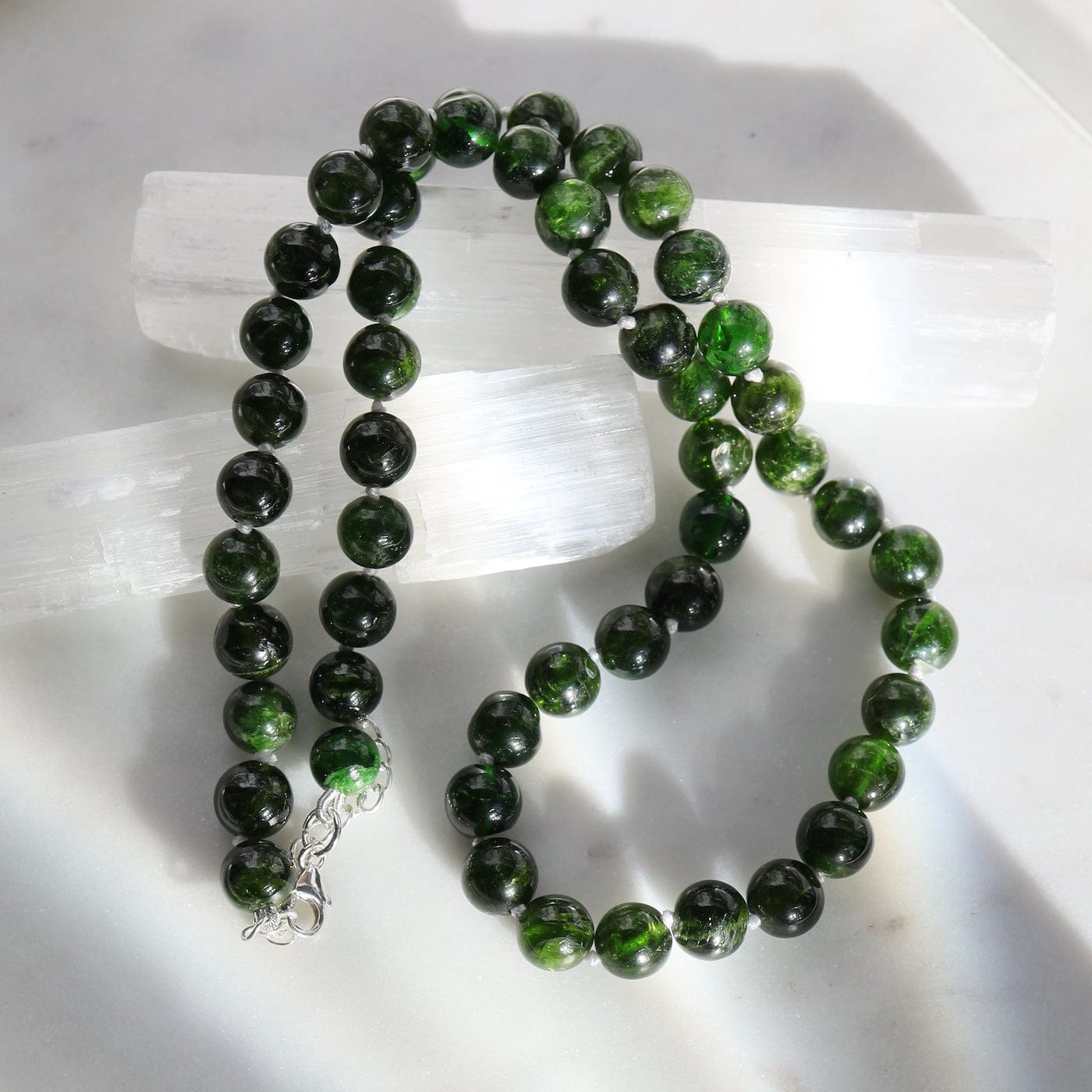 NKL Hand Knotted Green Tourmaline Necklace