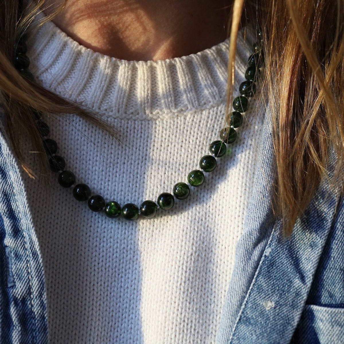 NKL Hand Knotted Green Tourmaline Necklace