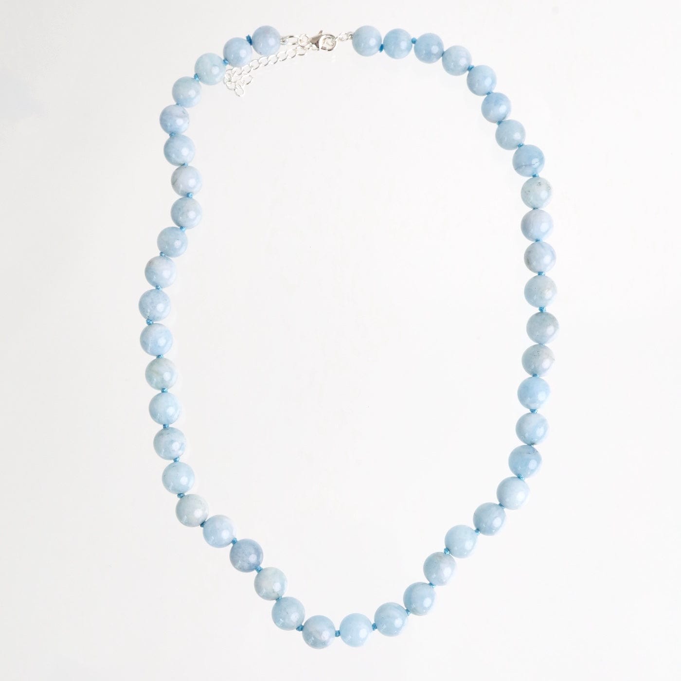 ★HARANG★ HR 281N_Milky Aquamarine Necklace Hand Knotted Milky Aquamarine Necklace – Dandelion Jewelry