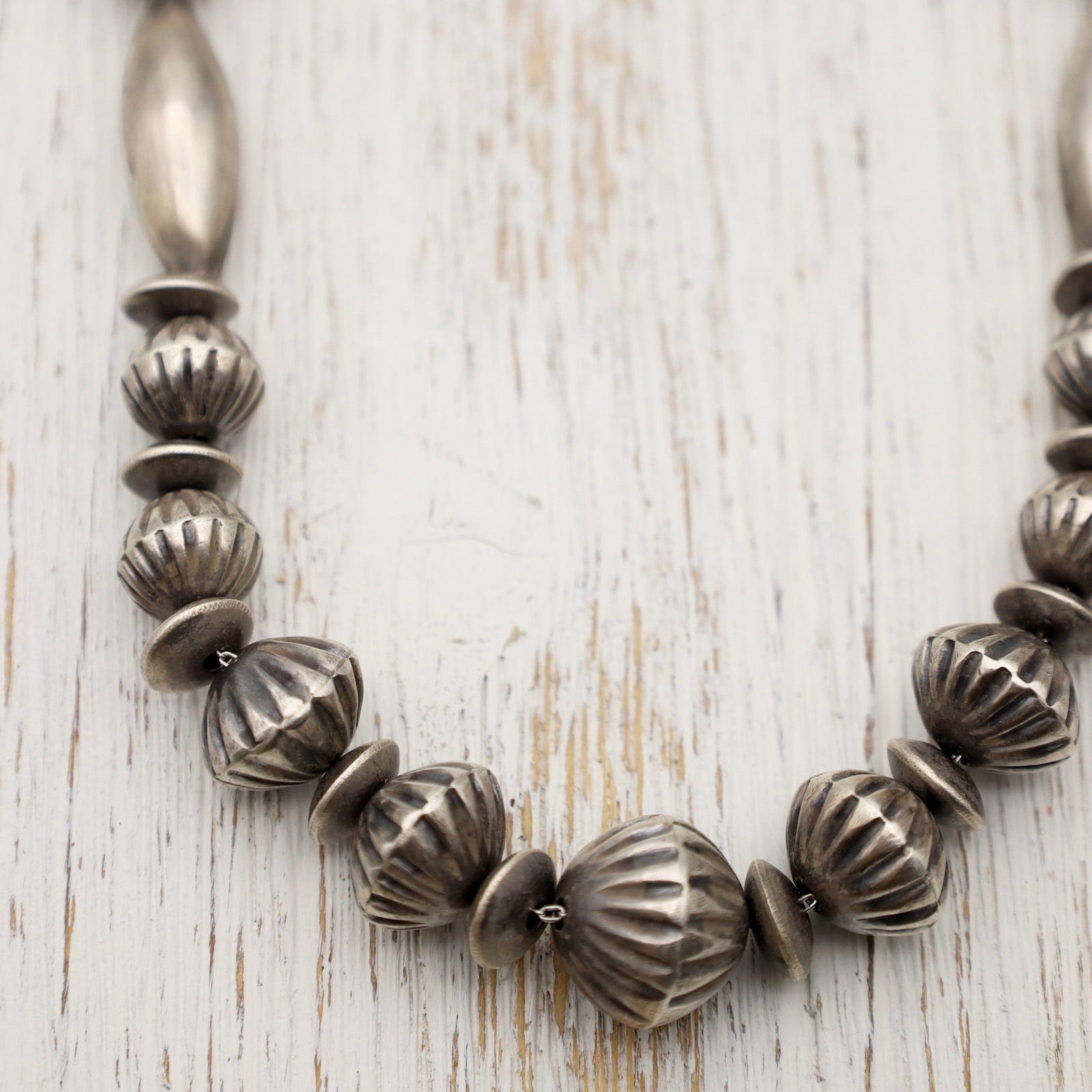 Handmade Sterling Silver Bead Necklace