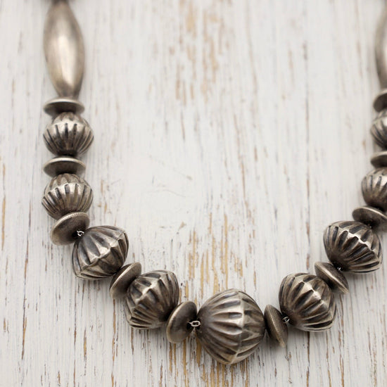 NKL Handmade Sterling Silver Bead Necklace