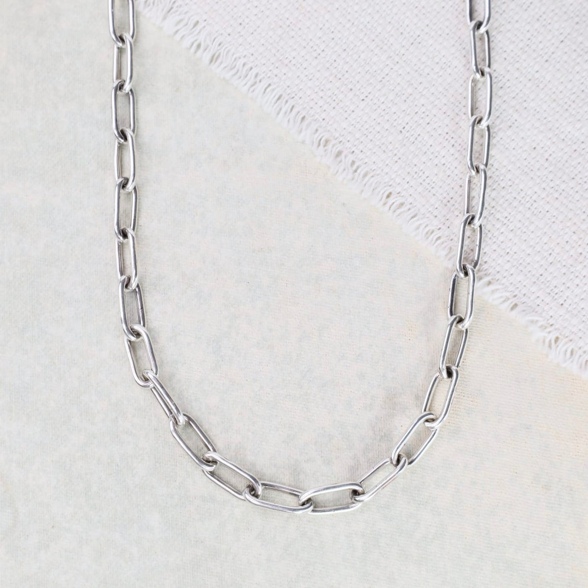 NKL Heavy Oxidized Sterling Silver Handmade Chain Necklace