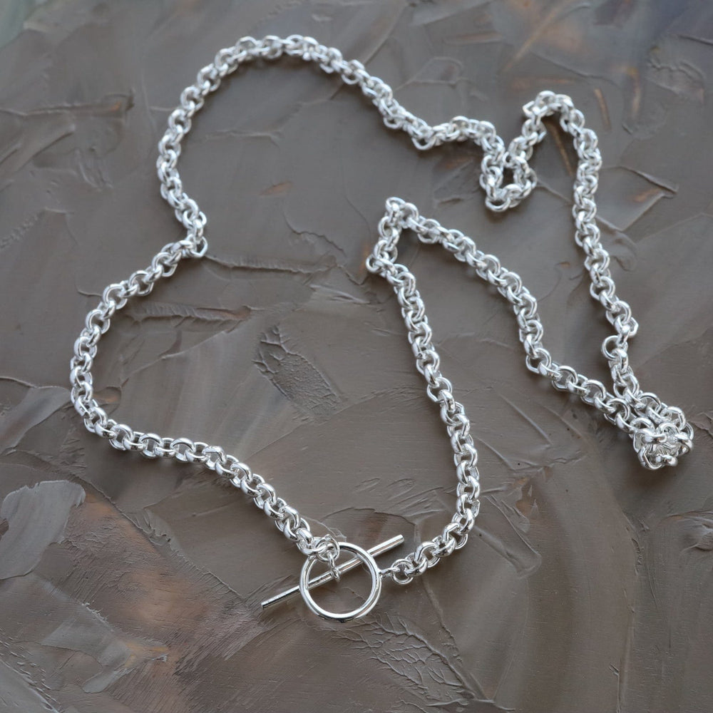 
                  
                    NKL Heavy Rolo Chain Toggle Necklace in Sterling Silver
                  
                