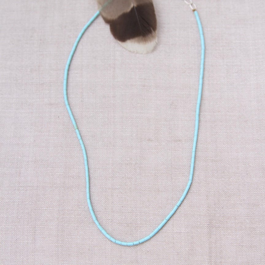 NKL Heishi Necklace with Small Blue Turquoise