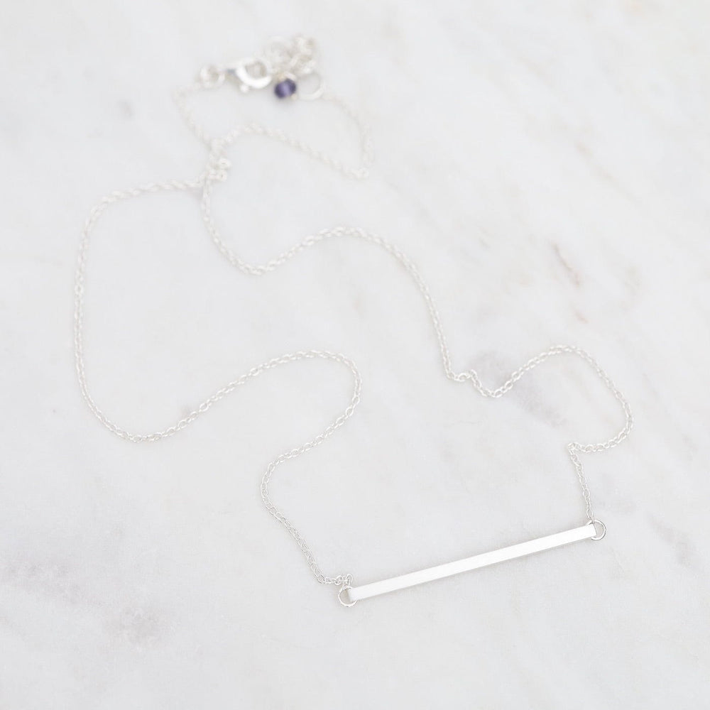 
                  
                    NKL Horizontal Bar Necklace - Brushed Sterling Silver
                  
                