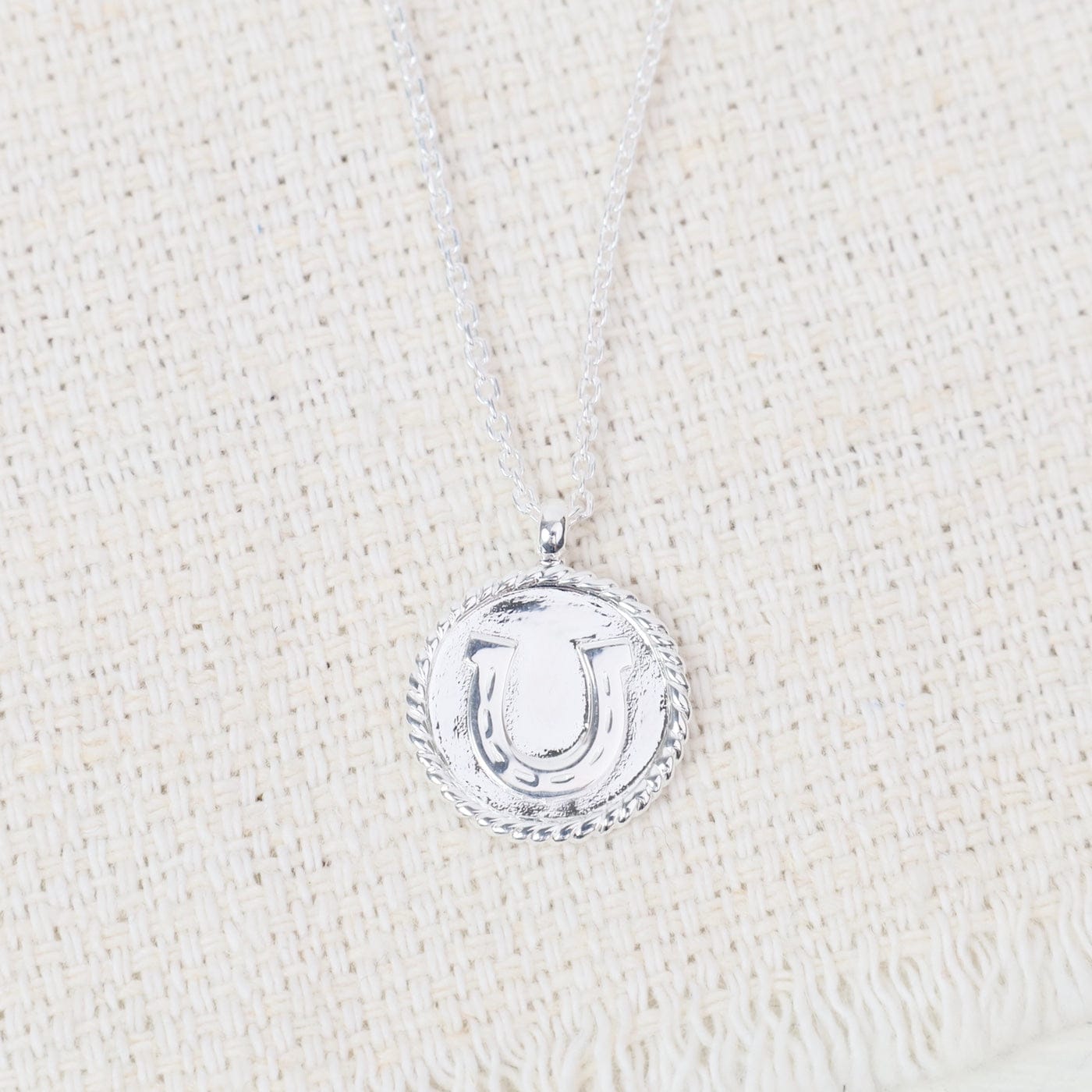 NKL Horseshoe Coin Necklace in Sterling Silver