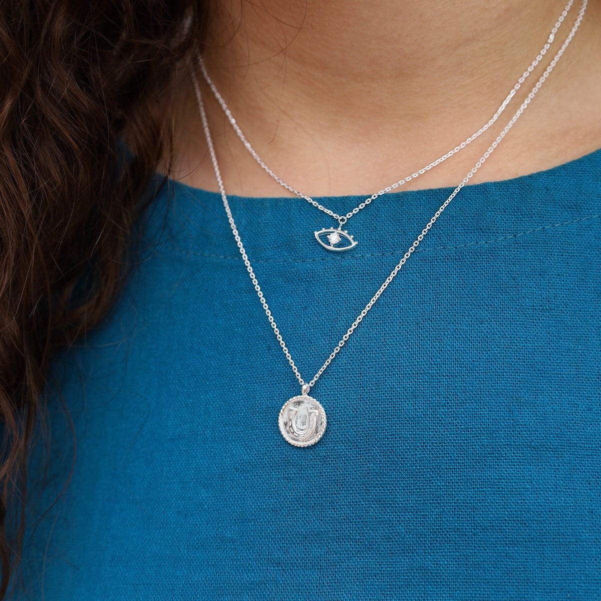 NKL Horseshoe Coin Necklace  - Sterling Silver