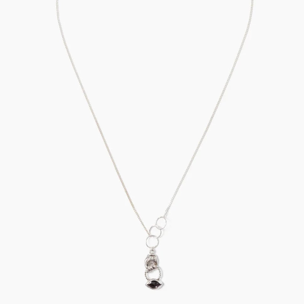 
                      
                        NKL Hypersthene Mano Evil Eye Charm Necklace
                      
                    