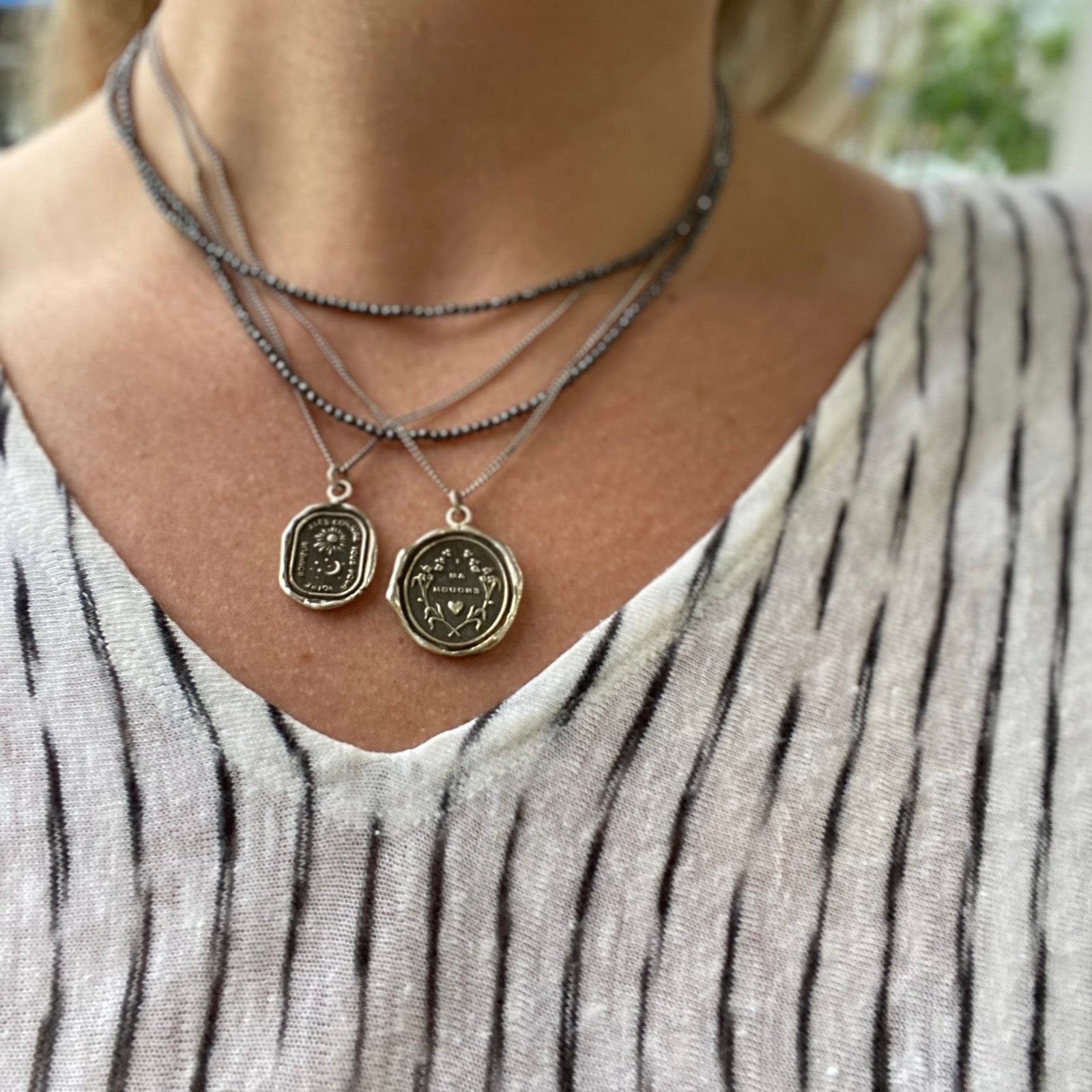 hand stamped vertical bar necklace | christina kober – Christina Kober