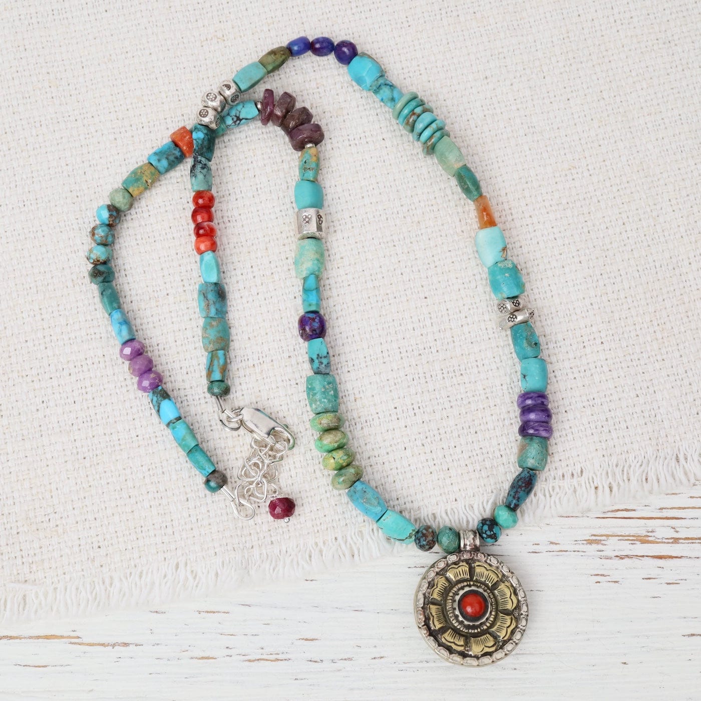NKL It’s All About Me Turquoise Silver Necklace with T
