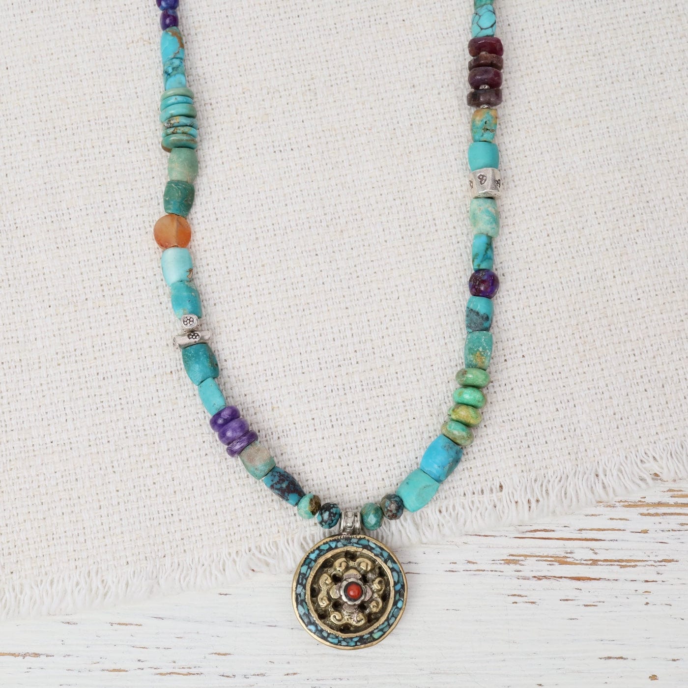 NKL It’s All About Me Turquoise Silver Necklace with T