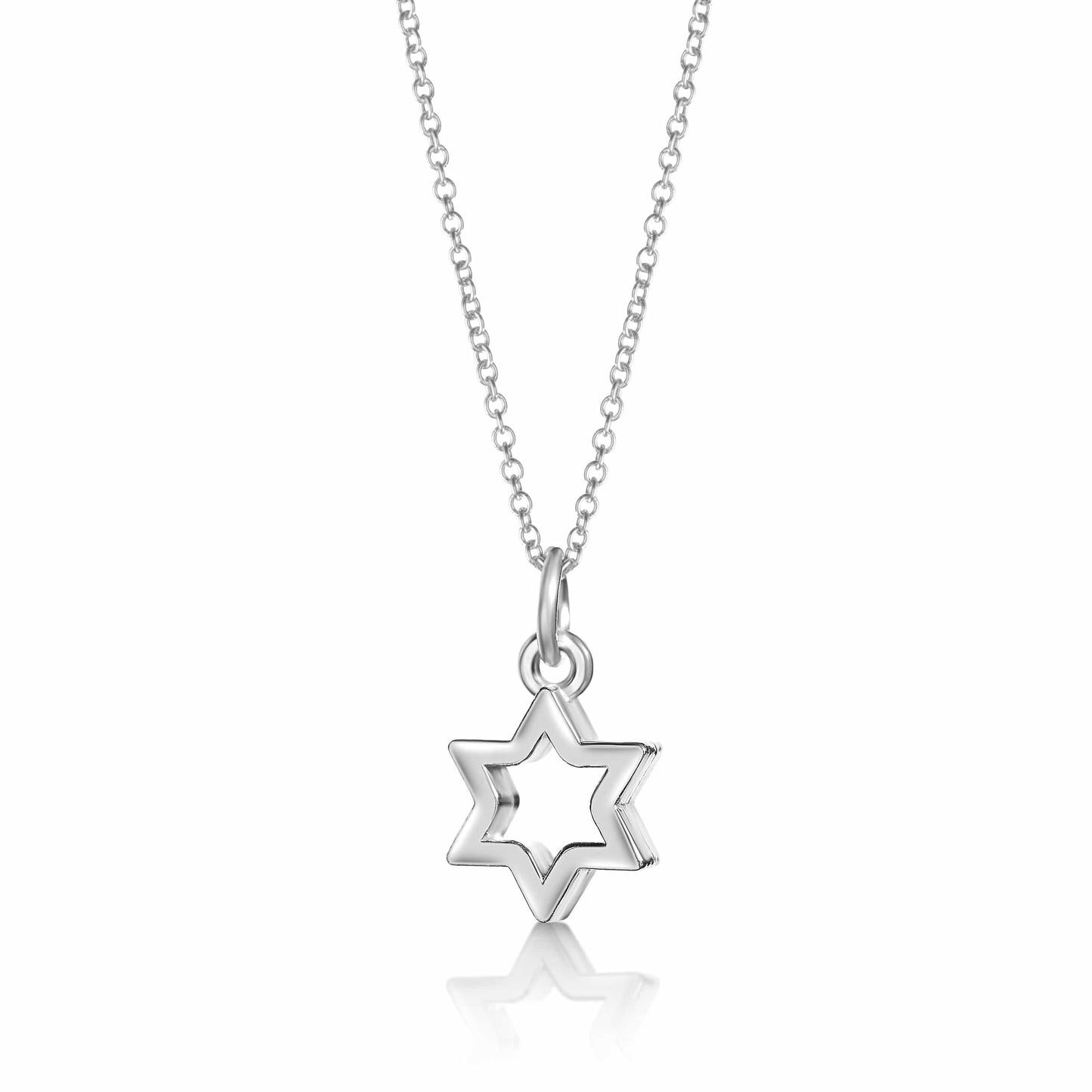 NKL Jewish Star of David Outline Necklace in Silver