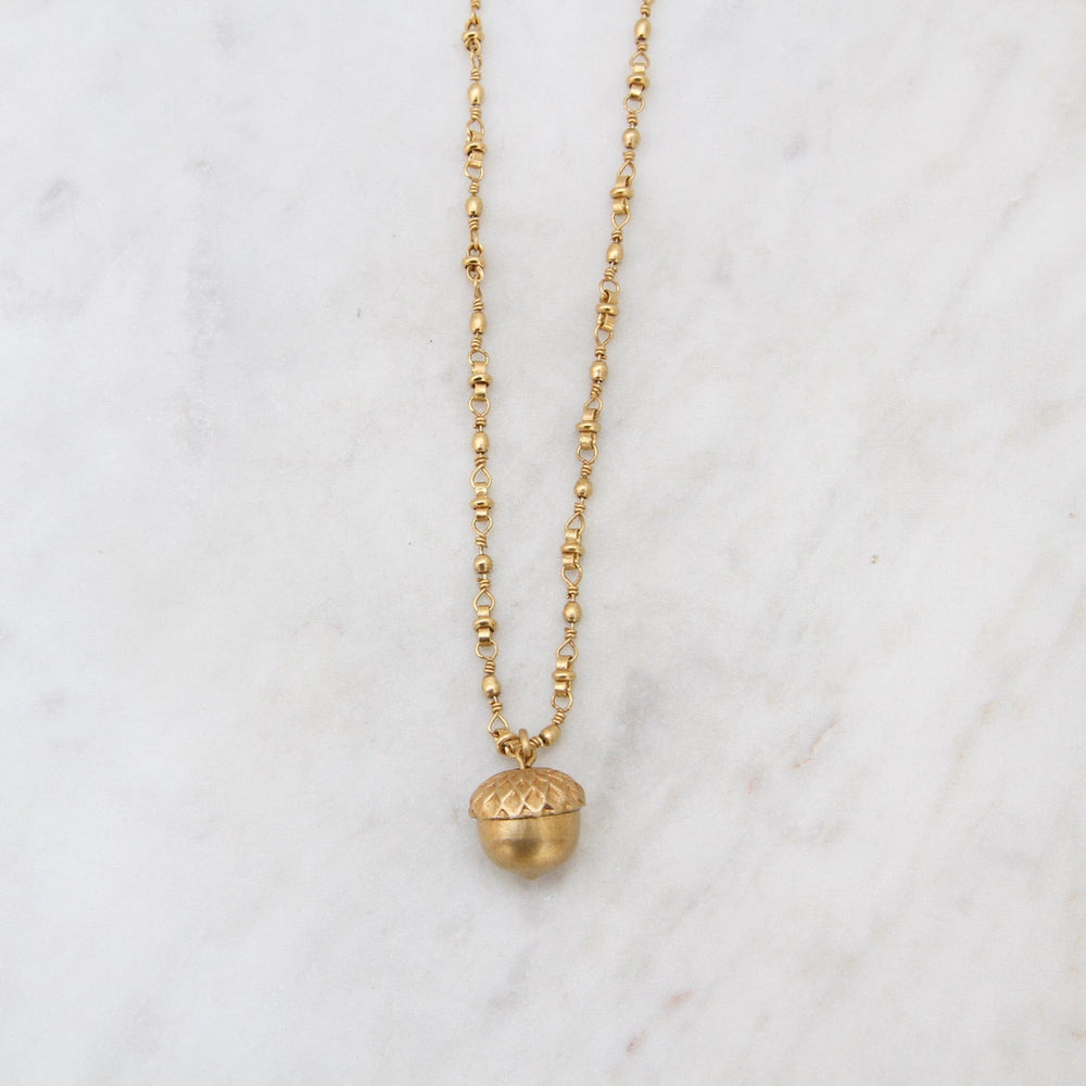 NKL-JM Acorn Necklace - Gold Plate