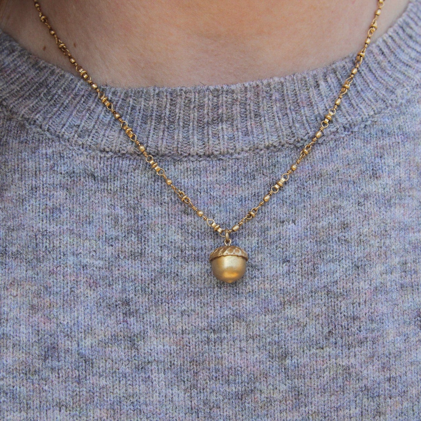 NKL-JM Acorn Necklace - Gold Plate