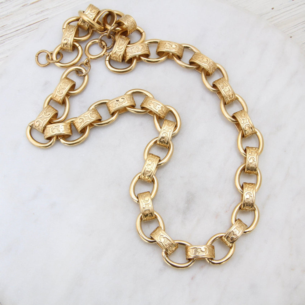 
                  
                    NKL-JM Alternating Patterned & Plain Link Heavy Chain Necklace
                  
                