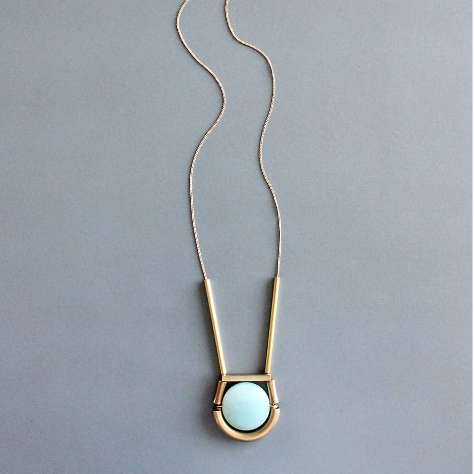 NKL-JM Amazonite Geometric Necklace