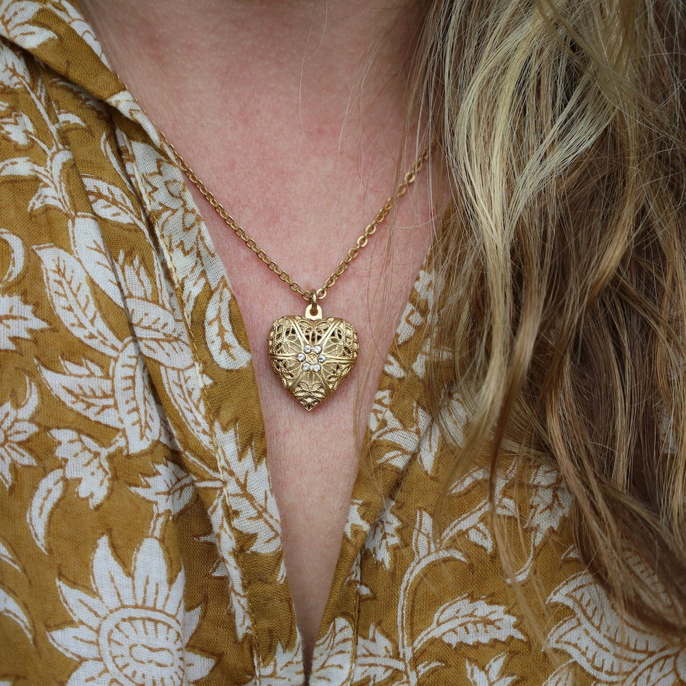 NKL-JM Amore Mio Locket Necklace - Gold Plate