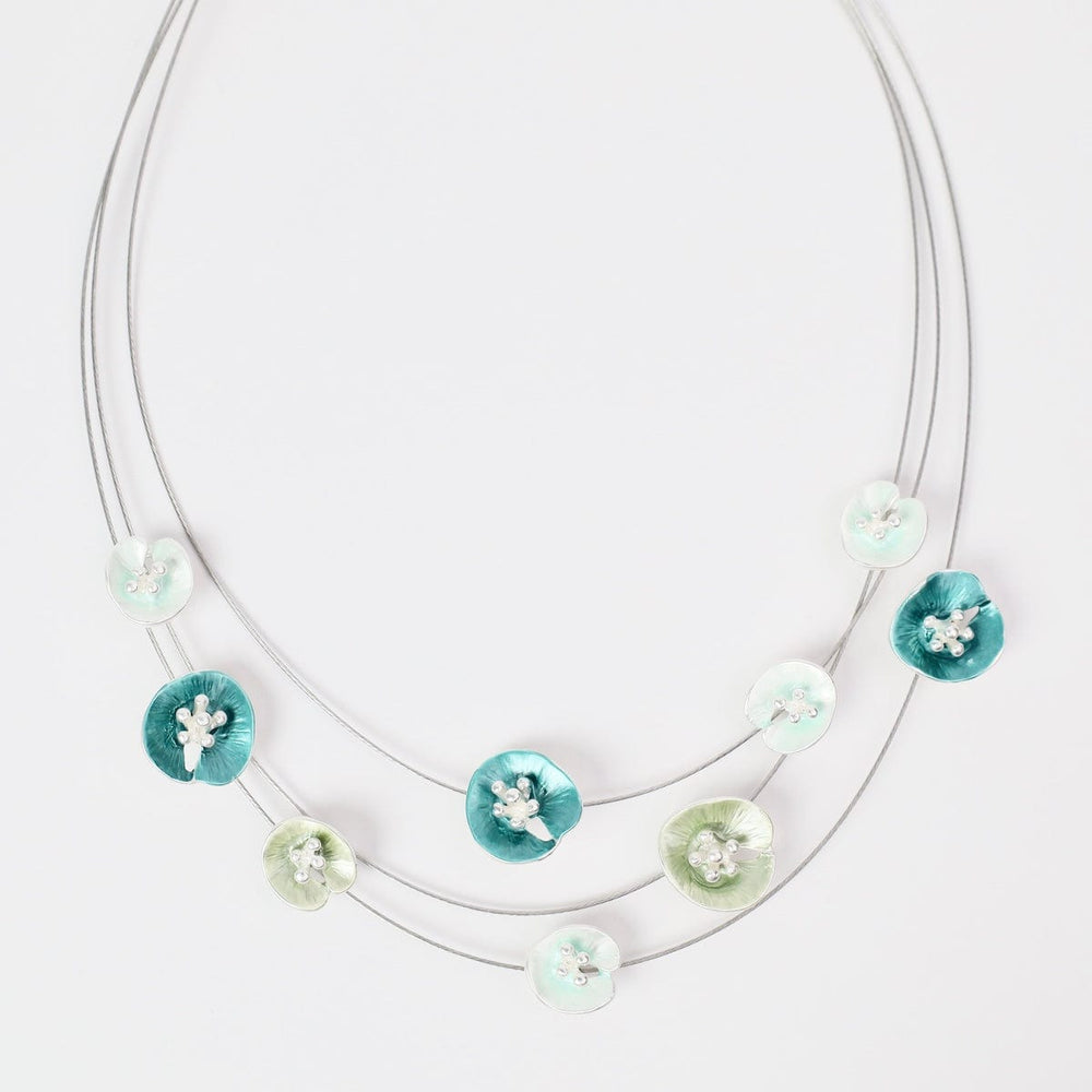 NKL-JM Aqua Lilypad Necklace